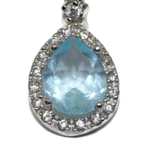 Pendientes en oro blanco con topacios y circonitas - Imagen 4