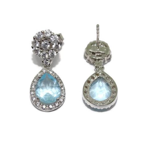 Pendientes en oro blanco con topacios y circonitas - Imagen 5