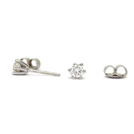 Pendientes 6 garras 0,50cts de diamantes y oro blanco - Imagen 3
