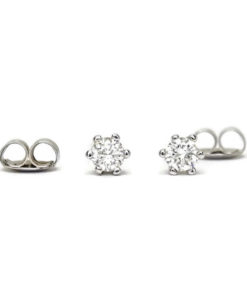 Pendientes 6 garras 0,50cts de diamantes y oro blanco
