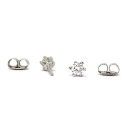 Pendientes 6 garras 0,50cts de diamantes y oro blanco - Imagen 4