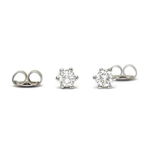 Pendientes 6 garras 0,50cts de diamantes y oro blanco