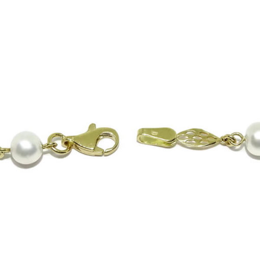 Pulsera eslabones filigrana oro y perlas especial comunión y mujer - Imagen 5