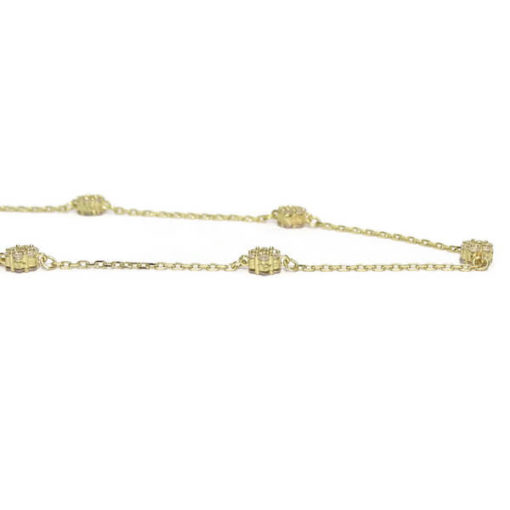 Pulsera para comunión oro y circonitas con Flores Cadena forzada - Imagen 8