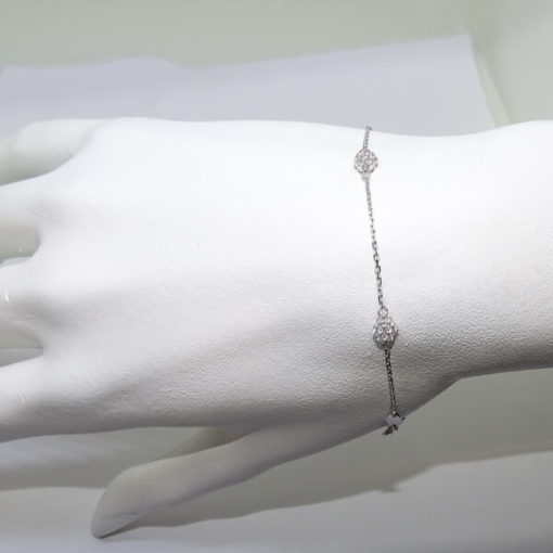 Pulsera para comunión oro y circonitas con Flores Cadena forzada - Imagen 10