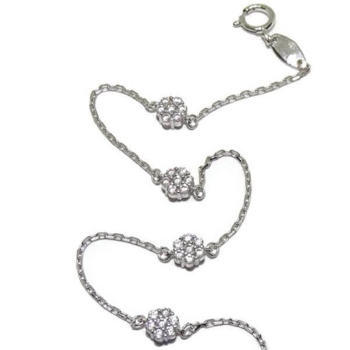 Pulsera para comunión oro y circonitas con Flores Cadena forzada - Imagen 12