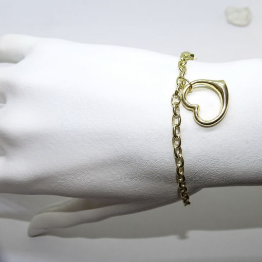 Pulsera corazón lateral grande oro - Imagen 2