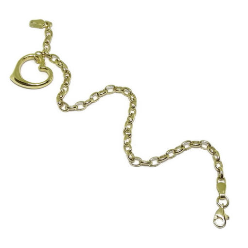 Pulsera corazón lateral grande oro - Imagen 3