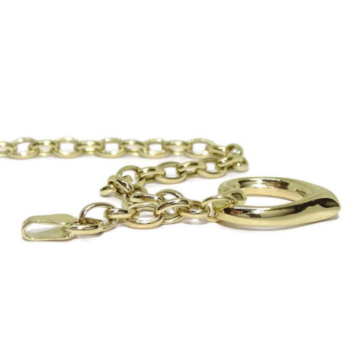 Pulsera corazón lateral grande oro - Imagen 4
