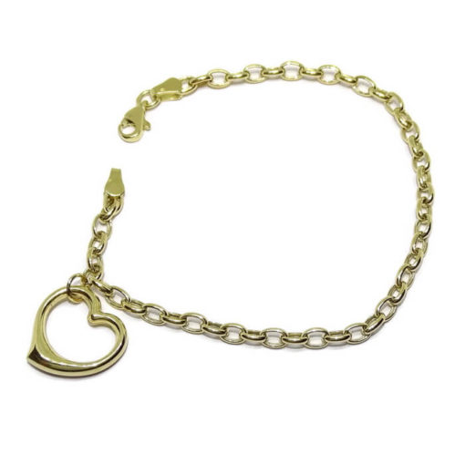 Pulsera corazón lateral grande oro