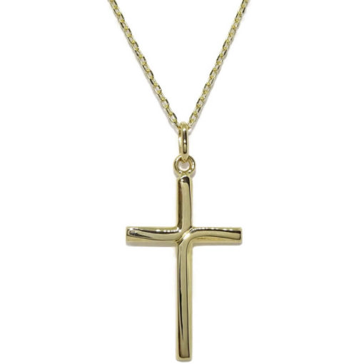 Cruz oro amarillo especial comunión con cadena