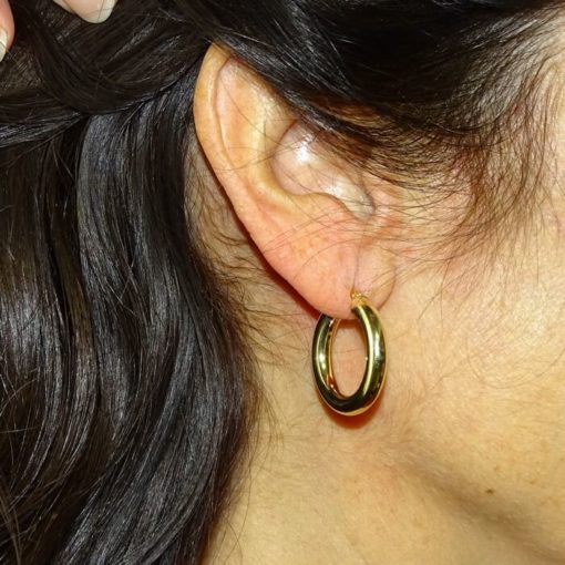 Aros lisos oro gruesos 4x15 - Imagen 2