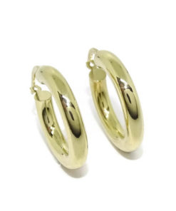 Aros lisos oro gruesos 4x15