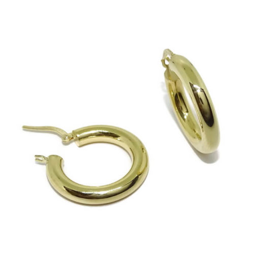 Aros lisos oro gruesos 4x15 - Imagen 4