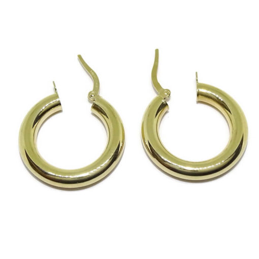 Aros lisos oro gruesos 4x15 - Imagen 5