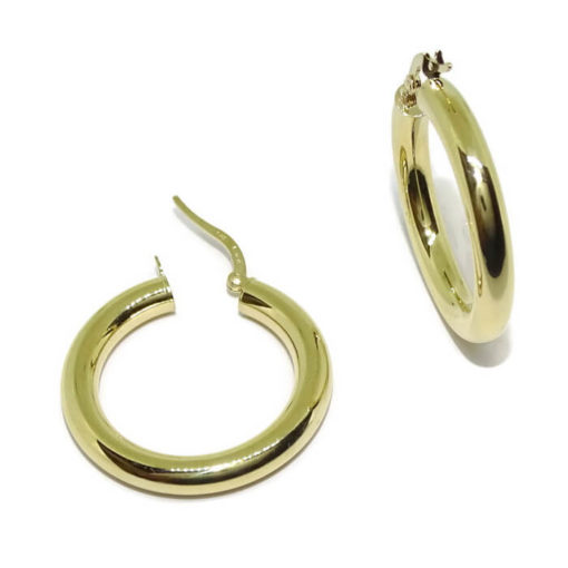 Aros lisos oro gruesos 4x20 - Imagen 4