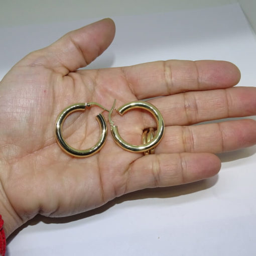 Aros lisos oro gruesos 4x20 - Imagen 5