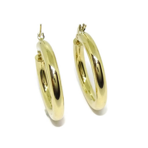Aros lisos oro gruesos 4x20