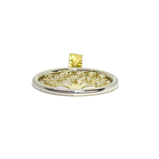 Árbol de la Vida de Oro Amarillo y Oro Blanco de 18k con circonitas (SIN CADENA) - Imagen 4