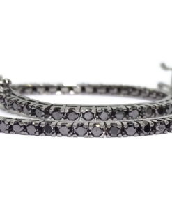 Pulsera riviere de oro blanco con diamantes negros