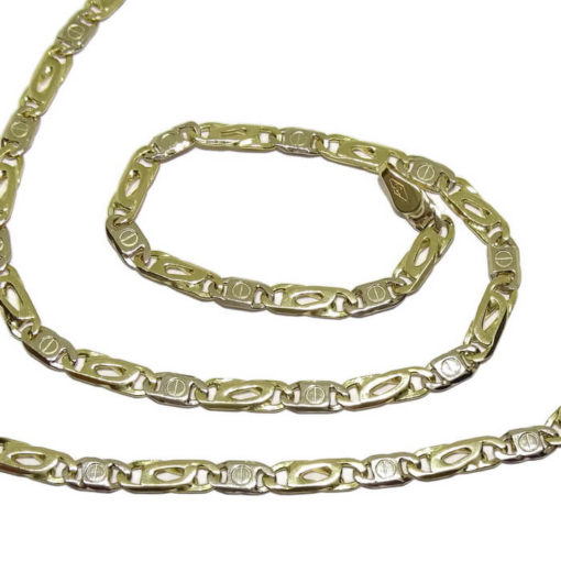 cadena bicolor clavo oro hombre maciza 20.55gr de oro de 18k - Imagen 3
