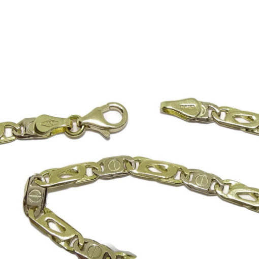 cadena bicolor clavo oro hombre maciza 20.55gr de oro de 18k - Imagen 4