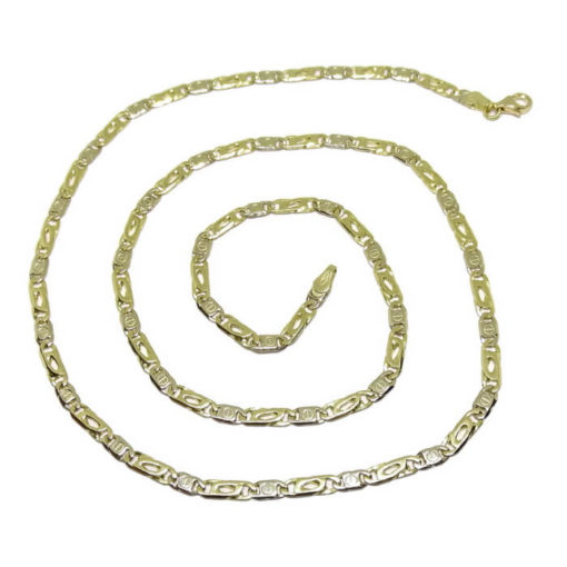 cadena bicolor clavo oro hombre maciza 20.55gr de oro de 18k