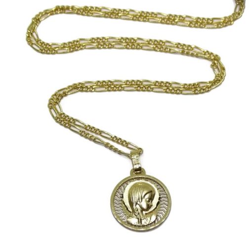 Medalla oro comunión calada Virgen - Imagen 5