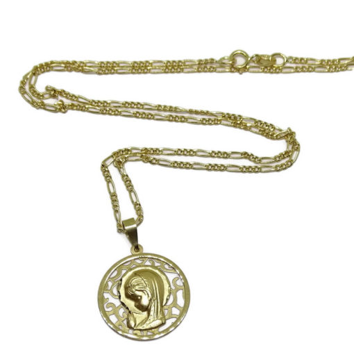 Medalla calada grande de 18mm oro 18k con Cadena - Imagen 4
