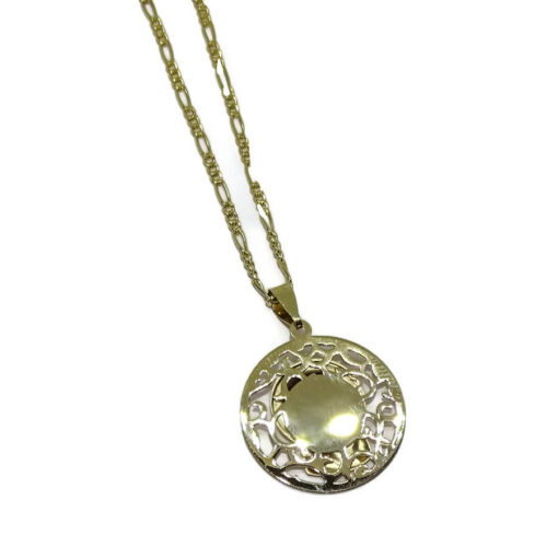 Medalla calada grande de 18mm oro 18k con Cadena - Imagen 5