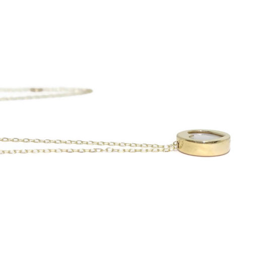 colgante nácar y oro cadena mini forzada oro 18k - Imagen 4