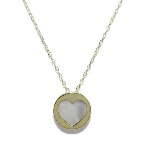colgante nácar y oro cadena mini forzada oro 18k