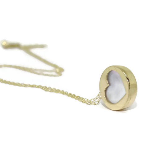colgante nácar y oro cadena mini forzada oro 18k - Imagen 7