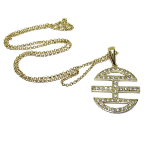 colgante grande oro y circonitas 9,30gr oro 18k - Imagen 6