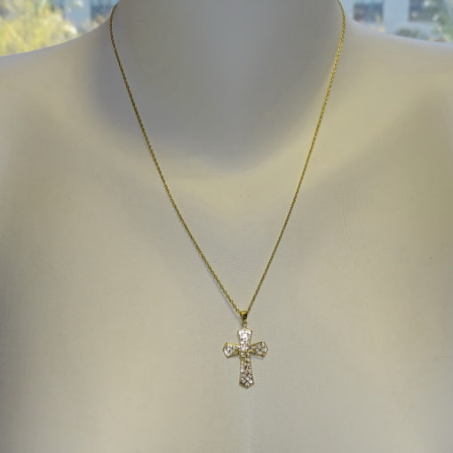 Cruz con Cristo grande con cadena especial comunión - Imagen 2