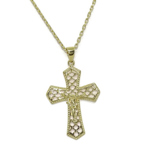 Cruz con Cristo grande con cadena especial comunión