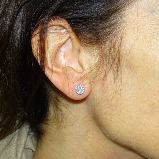 pendientes desmontables de oro blanco y circonitas largos novia y mas - Imagen 9