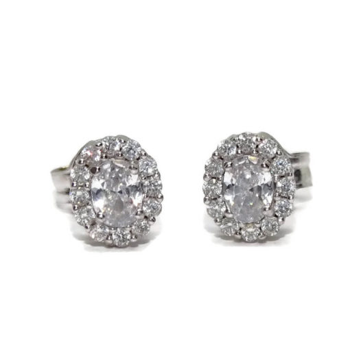 pendientes desmontables de oro blanco y circonitas largos novia y mas - Imagen 6