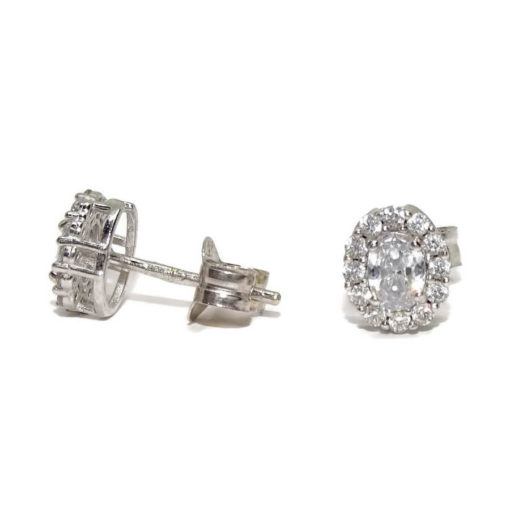 pendientes desmontables de oro blanco y circonitas largos novia y mas - Imagen 7