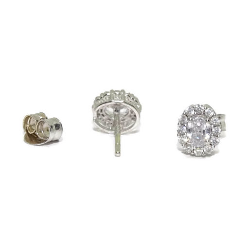 pendientes desmontables de oro blanco y circonitas largos novia y mas - Imagen 8