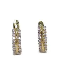 pendientes oro bicolor con circonitas para niña