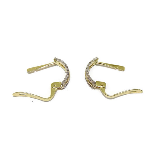 pendientes oro bicolor con circonitas para niña - Imagen 4
