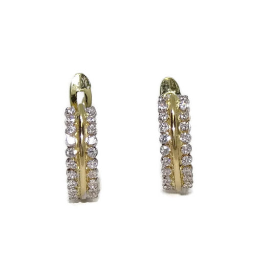 pendientes oro bicolor con circonitas para niña