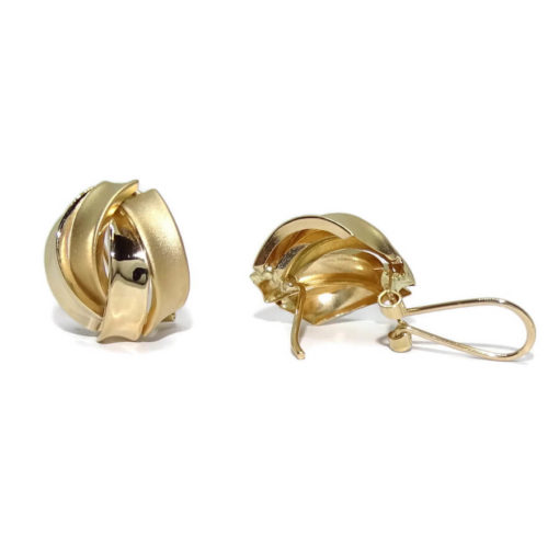 pendientes mujer oro amarillo mate y brillo 2,20gr - Imagen 3