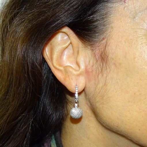 pendientes desmontables con diamantes de 2,11cts oro 18k - Imagen 2
