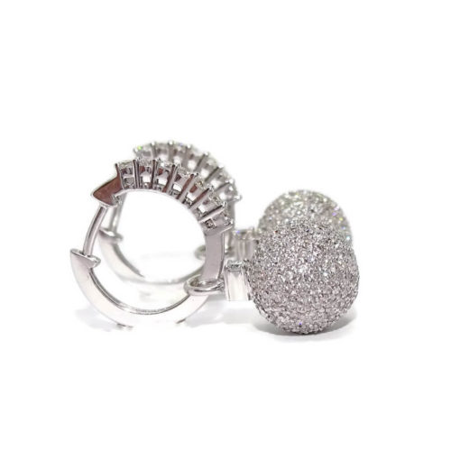 pendientes desmontables con diamantes de 2,11cts oro 18k - Imagen 4
