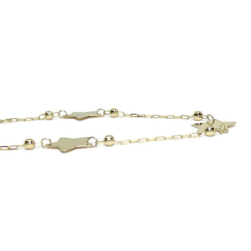 pulsera estrellas y bolas de oro para mujer o comunión 2,25gr de oro de 1ª Ley - Imagen 4