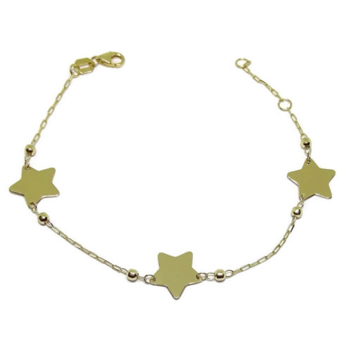 pulsera estrellas y bolas de oro para mujer o comunión 2,25gr de oro de 1ª Ley