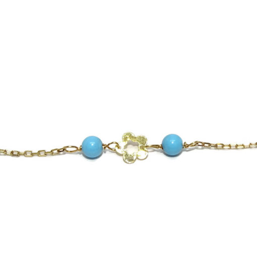 pulsera bebe con turquesa oro 18k - Imagen 3