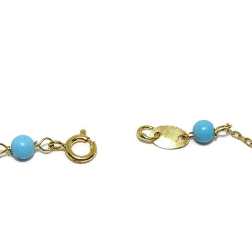 pulsera bebe con turquesa oro 18k - Imagen 4